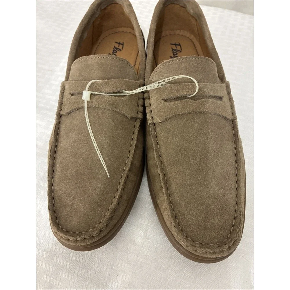 Flagg Ltd Napa Glove Mens Penny Loafers Dress Shoes 8 Slip On Leather Suede